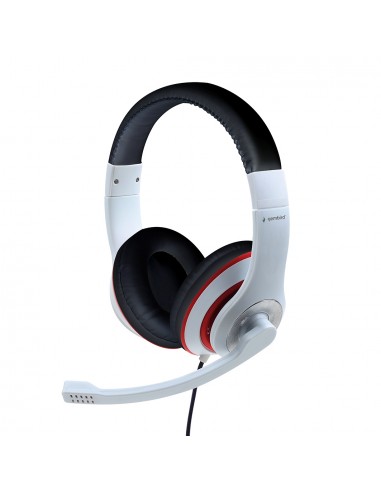 Gembird : MHS-03-WTRDBK auricular y casco Auriculares Alámbrico Diadema Juego Negro, Rojo, Blanco