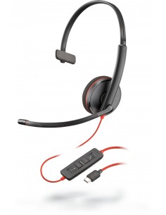 HP Poly : Blackwire C3210 Auriculares Alámbrico Diadema Oficina/Centro de llamadas USB Tipo C Negro