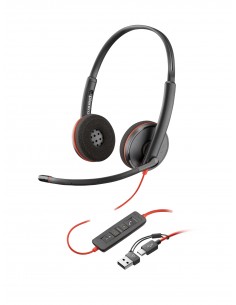 HP Poly : Auriculares Poly Blackwire 3210 monaural USB-C + adaptador USB-C/A (paquete)