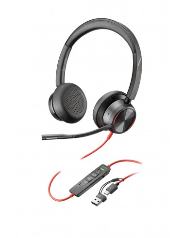 HP Poly : Auriculares estéreo Poly Blackwire 8225 USB-C + Adaptador USB-C/A
