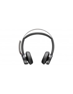 HP Poly : Auriculares Poly Voyager Focus 2 USB-C-C con certificación Microsoft Teams + adaptador USB-C/A + base de carga