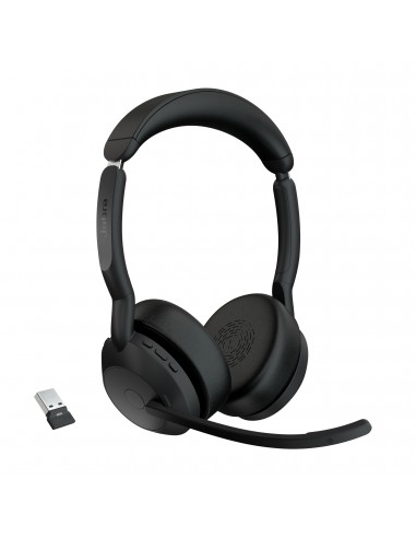 Jabra : Evolve2 55 Auriculares Inalámbrico Diadema Oficina/Centro de llamadas Bluetooth Base de carga Negro