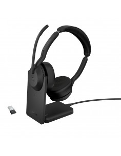 Jabra : Evolve2 55 Auriculares Inalámbrico y alámbrico Diadema Oficina/Centro de llamadas Bluetooth Base de carga Negro