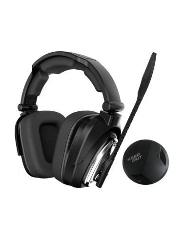 KeepOut : HXAIR auricular y casco Auriculares Inalámbrico Diadema Juego Negro, Plata