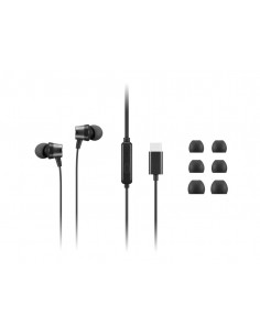Lenovo : 4XD1J77351 auricular y casco Auriculares Alámbrico Dentro de oído Oficina/Centro de llamadas USB Tipo C Negro