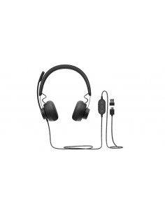 Logitech : 981-000870 auricular y casco Auriculares Alámbrico Diadema Llamadas/Música USB Tipo C Grafito