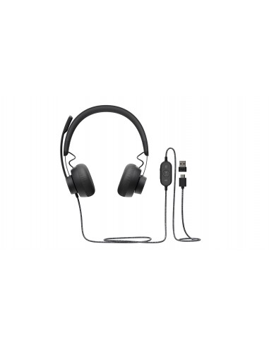 Logitech : 981-000870 auricular y casco Auriculares Alámbrico Diadema Llamadas/Música USB Tipo C Grafito
