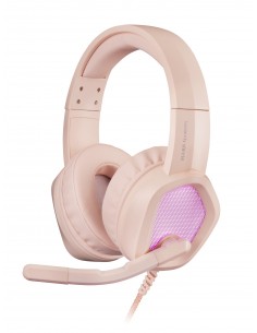 Mars Gaming : MH320P Rosa, Auriculares Neodimio RGB Flow, Micrófono y Caja de Control