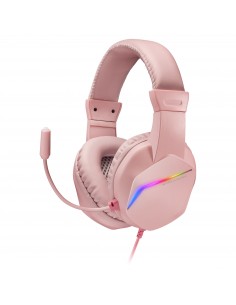 Mars Gaming : MH122 Rosa, Cascos Gaming FRGB Over Ear con Micrófono, Sonido HiFi, Cancelación de Sonido, Ultraligeros, PS4 PS5 X