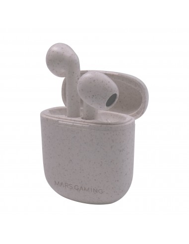 Mars Gaming : MHI-ECO, Auriculares Inalámbricos TWS Ecológicos, Bluetooth 5.1, Micrófono, Material Orgánico Wheat Straw