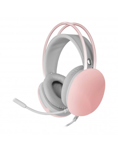 Mars Gaming : MH-GLOW Rosa, Auriculares 360° Full Chroma RGB Flow, Micrófono Cancelación de Ruido, Diseño Ultra-ligero, Almohadi