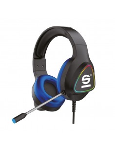 Sparco : SPHEADPHONEPRO auricular y casco Auriculares Alámbrico Diadema Juego USB tipo A Negro, Azul