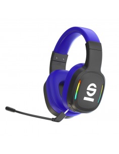 Sparco : SPWHEADPHONEPRO auricular y casco Auriculares Inalámbrico Diadema Juego USB Tipo C Negro, Azul